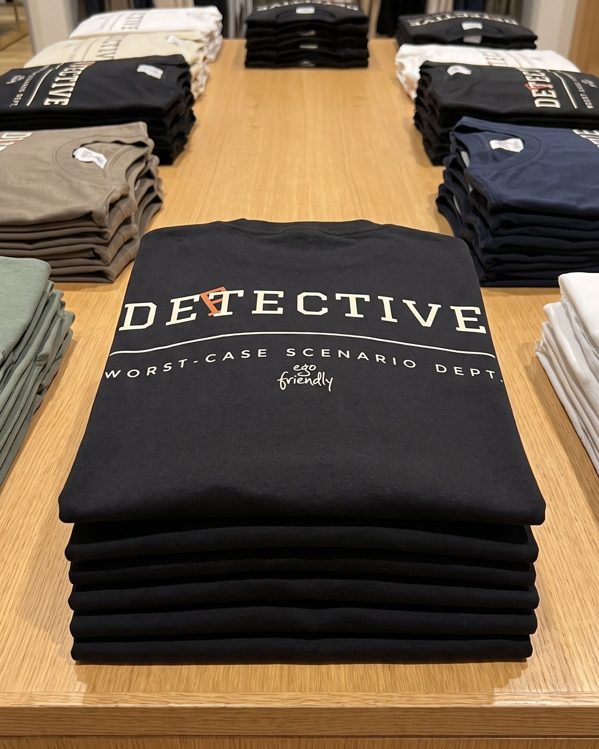 Detective, Worst-Case Scenario Dept. Back Print Tee | Funny Overthinking Shirt (Black)