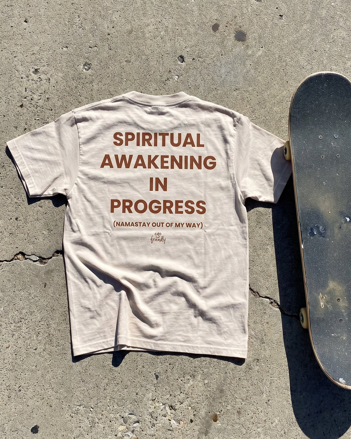 Spiritual Awakening In Progress Back Print Tee | Namastay Out Of My Way Shirt