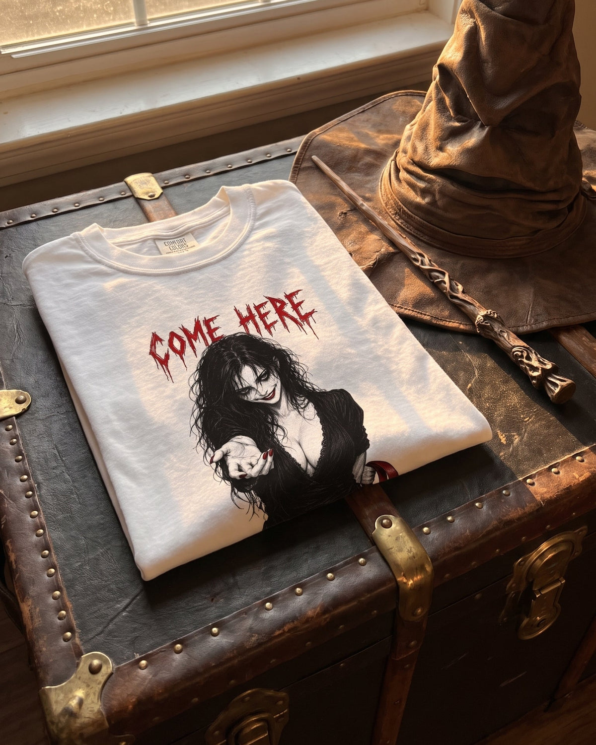 Come Here I Won't Beat You Graphic Tee | Dark Humor Horror Mom T-Shirt