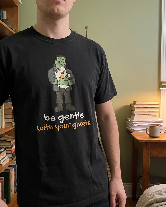 Be Gentle With Your Ghosts tee, worn